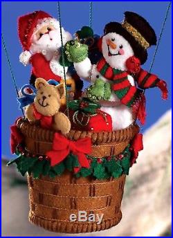 Frosty Balloon Bucilla Up Up /& Away ~ 3D Felt Hanging Decor Kit #86153 Santa