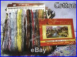 11CT Printed Cross Stitch Kit Japanese Garden 86 Color Cotton & Silky Thread Big
