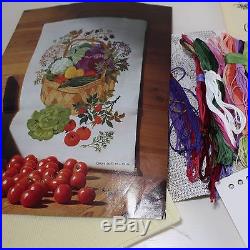 1964 Eva Rosenstand Basket of Vegetables Counted Cross Stitch KIT 16 X 23 Art