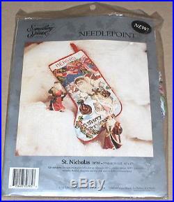 1993 Candamar St. Nicholas Santa Needlepoint Christmas Stocking Kit NIP 12x17