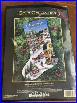 1997 Dimensions Gold Collection Cross Stitch Kit Village Scene Stocking 16 1997 Dimensions Gold Collection Cross Stitch Kit Village Scene Stocking 16