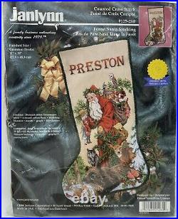1999 Janlynn Forest Santa Christmas Stocking Counted Cross Stitch Kit 125-260