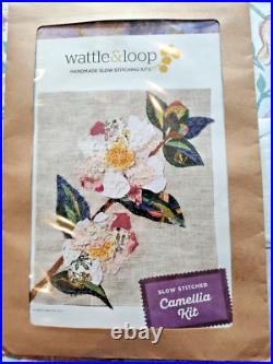 2 Wattle & Loop Handmade Slow Stitching Kits Applique CAMELLIA CHERRY BLOSSOM 2 Wattle & Loop Handmade Slow Stitching Kits Applique CAMELLIA CHERRY BLOSSOM