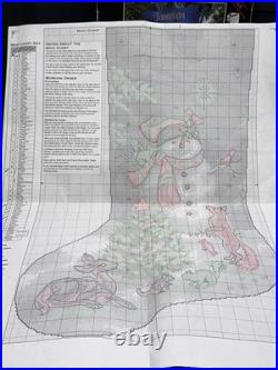 2000 Dimensions Gold Cross Stitch Kit Christmas Stocking Glistening Snowman 8640