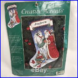 2001 Dimensions Santa Gifts for All Horse Apples Cross Stitch Stocking Kit 7959