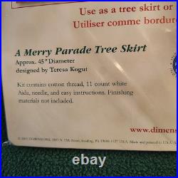 2005 DIMENSIONS A Merry Parade Tree Skirt 45 inch diameter Cross Stitch Kit 8763