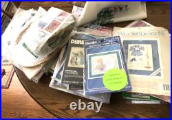 24 Unused Vintage Needlepoint Cross-stitch & Paint Kits Holiday Bucilla Grigg