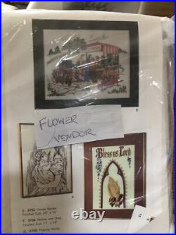 24 Unused Vintage Needlepoint Cross-stitch & Paint Kits Holiday Bucilla Grigg