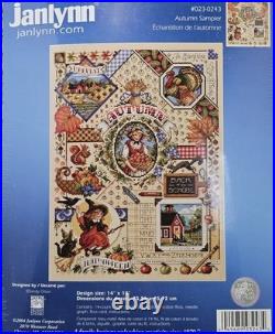 4 Janlynn Seasons Sampler Cross Stitch Kits Spring Summer Autumn Winter NEW