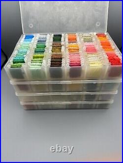 400+Embroidery Color Thread Cross Stitch Craft Supplies With Cases Lot Of 4