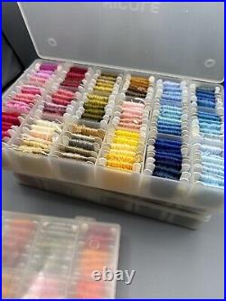 400+Embroidery Color Thread Cross Stitch Craft Supplies With Cases Lot Of 4