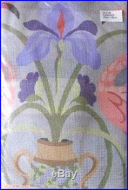 #4195 Glorafilia Flamingos Floral, Birds Needlepoint Tapestry Pillow Kit Nip