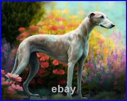 5D Diamond Painting Abstract Greyhound Flowers Kit