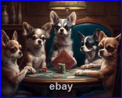 5D Diamond Painting Five Chihuahua Poker Game Kit