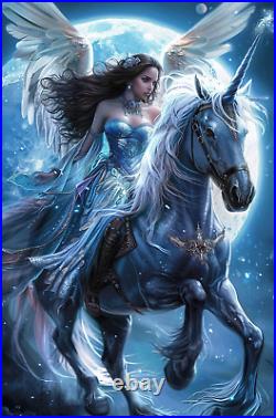 5D Diamond Painting Moonlight Angel and Unicorn Kit