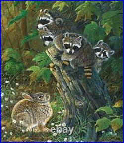 5D Diamond Painting Raccoons and a Rabbit Kit