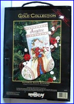 #8479 Dimensions Gold Rare Victorian Santa Stocking X-mas Cross Stitch Kit Nip
