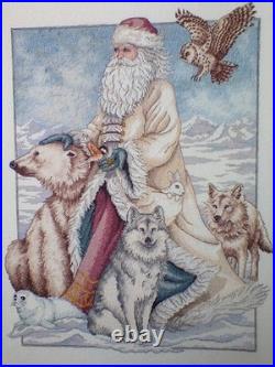 #8526 Dimensions Gold The North Wind Christmas Cross Stitch Santa COMPLETE