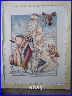 #8526 Dimensions Gold The North Wind Christmas Cross Stitch Santa COMPLETE