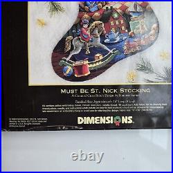 8567 Must Be St Nick Dimensions Gold Collection Cross Stitch Christmas Stocking