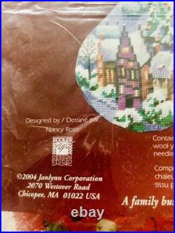 A 2004 Janlynn Christmas Village Needlepoint Stocking Kit Sealed & Complete 18