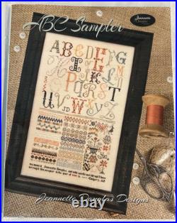 ABC Sampler Jeannette Douglas Designs Pattern Linen Silk Floss Cross Stitch KIT
