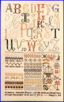 ABC Sampler Jeannette Douglas Designs Pattern Linen Silk Floss Cross Stitch KIT