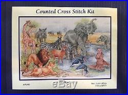 ANCHOR Premier Collection Cross Stitch Kit THE WATERING HOLE APC925 Animals 2002