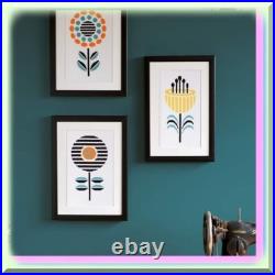 Abstract floral cross stitch kit for embroidery