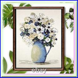 Anemones Cross Stitch Kit on 14 Count Fabric