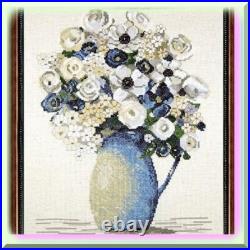 Anemones Cross Stitch Kit on 14 Count Fabric