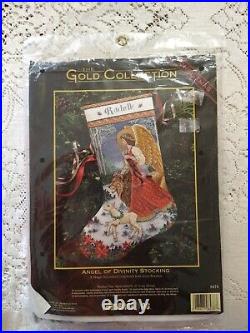Angel of Divinity VINTAGE Dimensions Gold Collection 8478 Christmas Stocking Kit