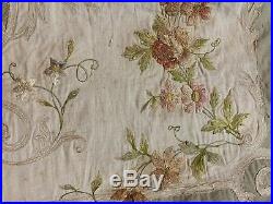 Antique French Valance Or Door Top Hand Embroidery On Velvet 63 X 195 Cm