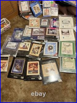 Assorted Cross Stitch Kit Lot with Patterns, Sampler Style, Mixed Themes