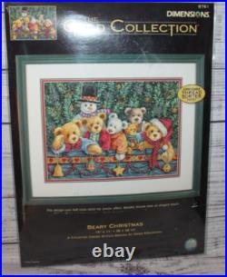 BEARY CHRISTMAS cross stitch kit GOLD COLLECTION Dimensions USA NIP