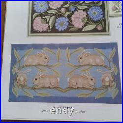 BETH RUSSELL RABBITS RUG Cross-Stitch WOOL KIT 29X54