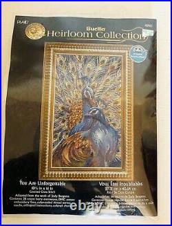 BUCILLA Heirloom Collection YOU ARE UNFORGETTABLE Counted Cross Stitch Peacock