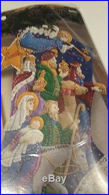 BUCILLATHE PROCESSION18Christmas Felt Stocking KIT-86055-RARE Jesus Nativity