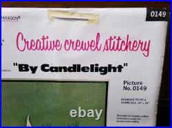 BY CANDLELIGHT Crewel Embroidery Kit, Tranquil Candle Vtg Paragon Stitchery 0149 BY CANDLELIGHT Crewel Embroidery Kit, Tranquil Candle Vtg Paragon Stitchery 0149