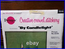 BY CANDLELIGHT Crewel Embroidery Kit, Tranquil Candle Vtg Paragon Stitchery 0149 BY CANDLELIGHT Crewel Embroidery Kit, Tranquil Candle Vtg Paragon Stitchery 0149