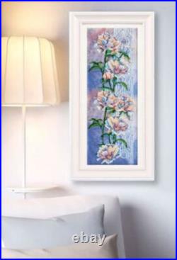 Bead embroidery kit Flowering sorbet needlework kit Art canvas beadwork pattern