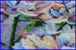 Bead embroidery kit Flowering sorbet needlework kit Art canvas beadwork pattern