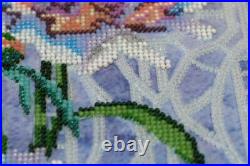 Bead embroidery kit Flowering sorbet needlework kit Art canvas beadwork pattern
