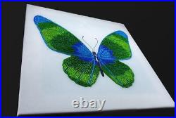Bead embroidery kit Green Butterfly needlework kit beadwork pattern