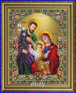 Bead embroidery kit Icon Holy Family hand embroidery needlework kit