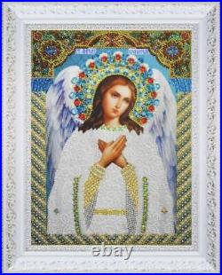 Bead embroidery kit Icon of the Guardian Angel hand embroidery needlework kit