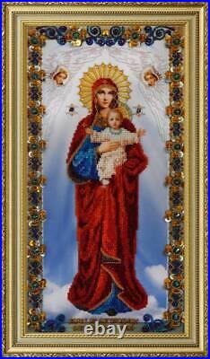 Bead embroidery kit Icon of the Mother of God Blessed Heaven hand embroidery