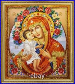 Bead embroidery kit Icon of the Mother of God hand embroidery needlework kit