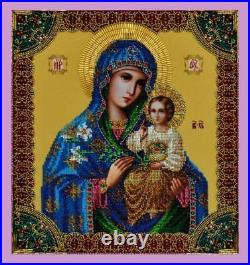 Bead embroidery kit Icon of the Virgin Mary and Christ hand embroidery kit