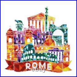 Bead embroidery kit Rome Skyline needlework kit beadwork pattern
